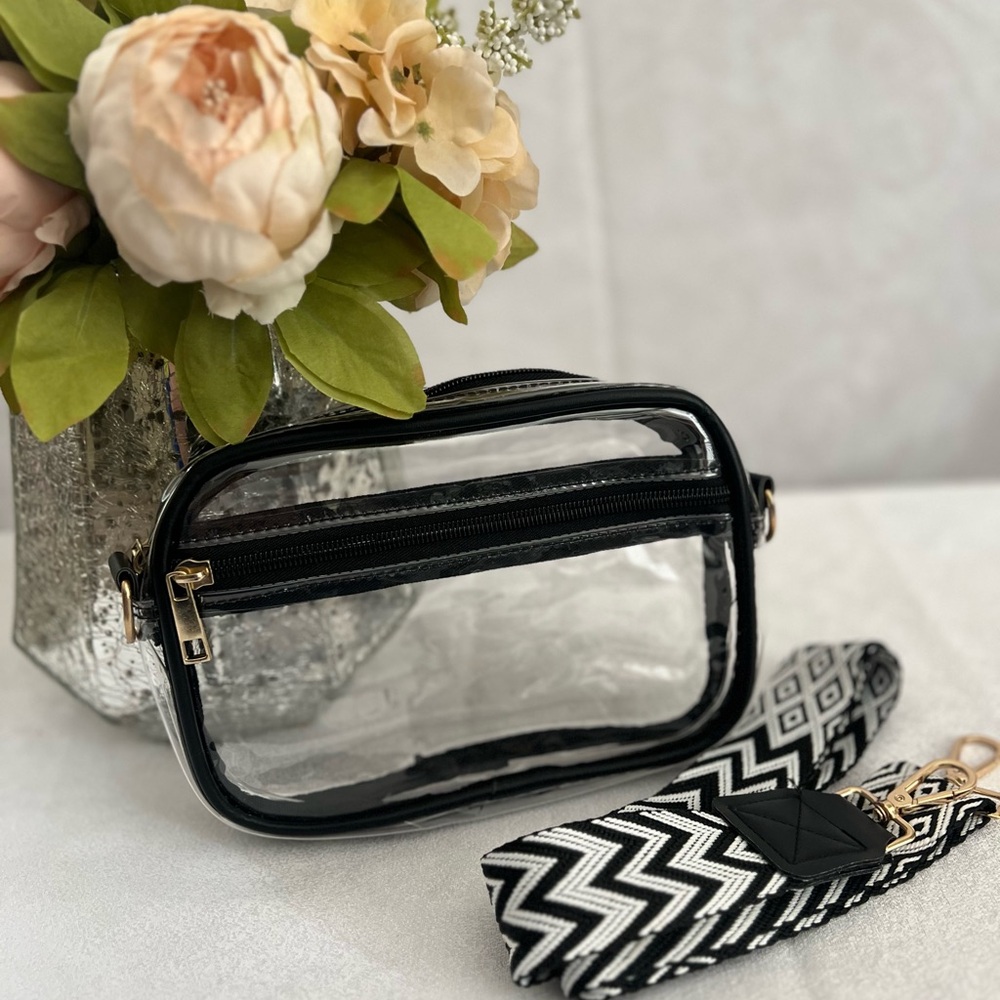 Transparent Black Crossbody Bag